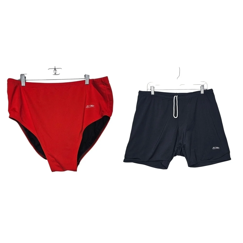 Red and Black Performance Swimwear